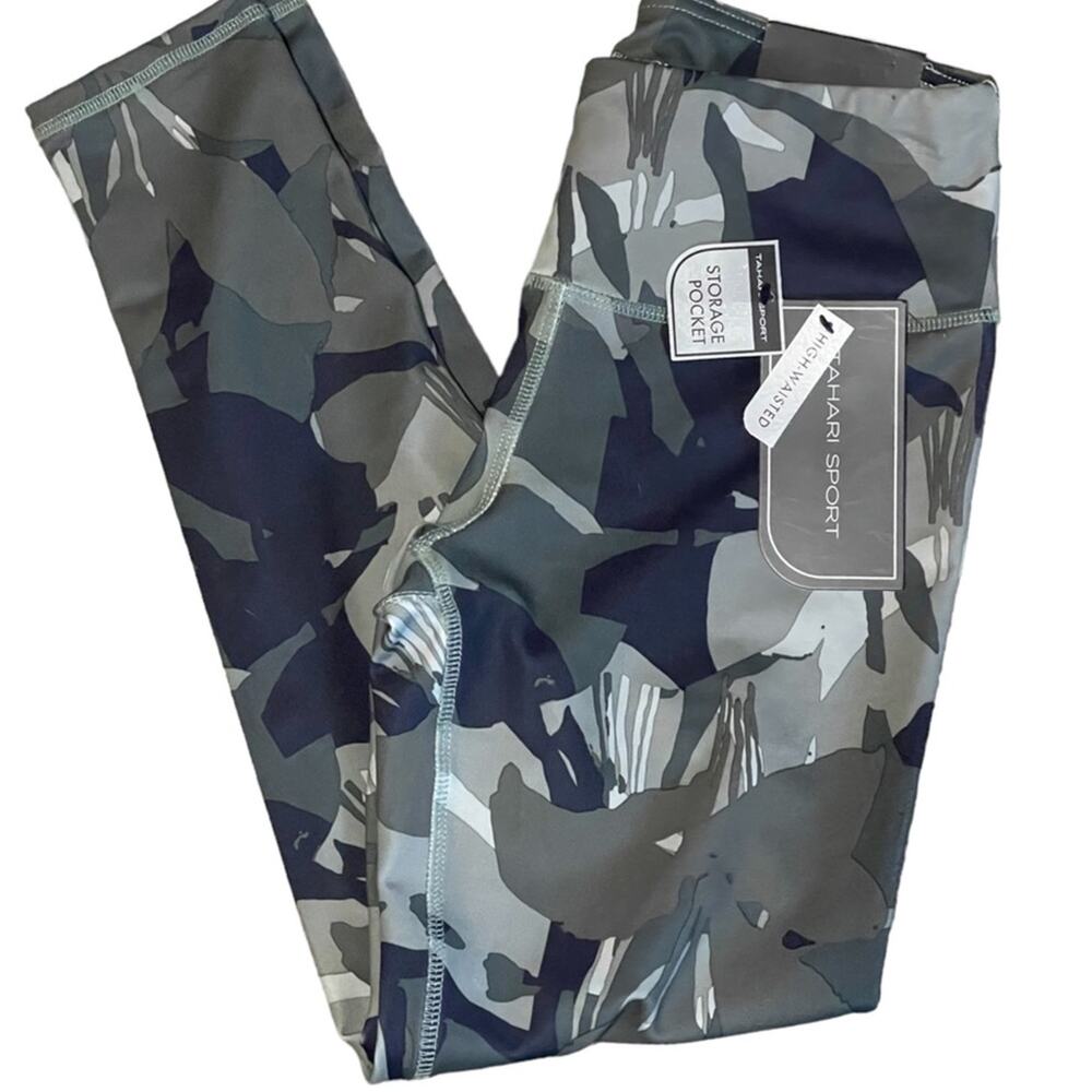 Tahari Sport Women's High Waister Camo Performance Wear Leggings Small NWT